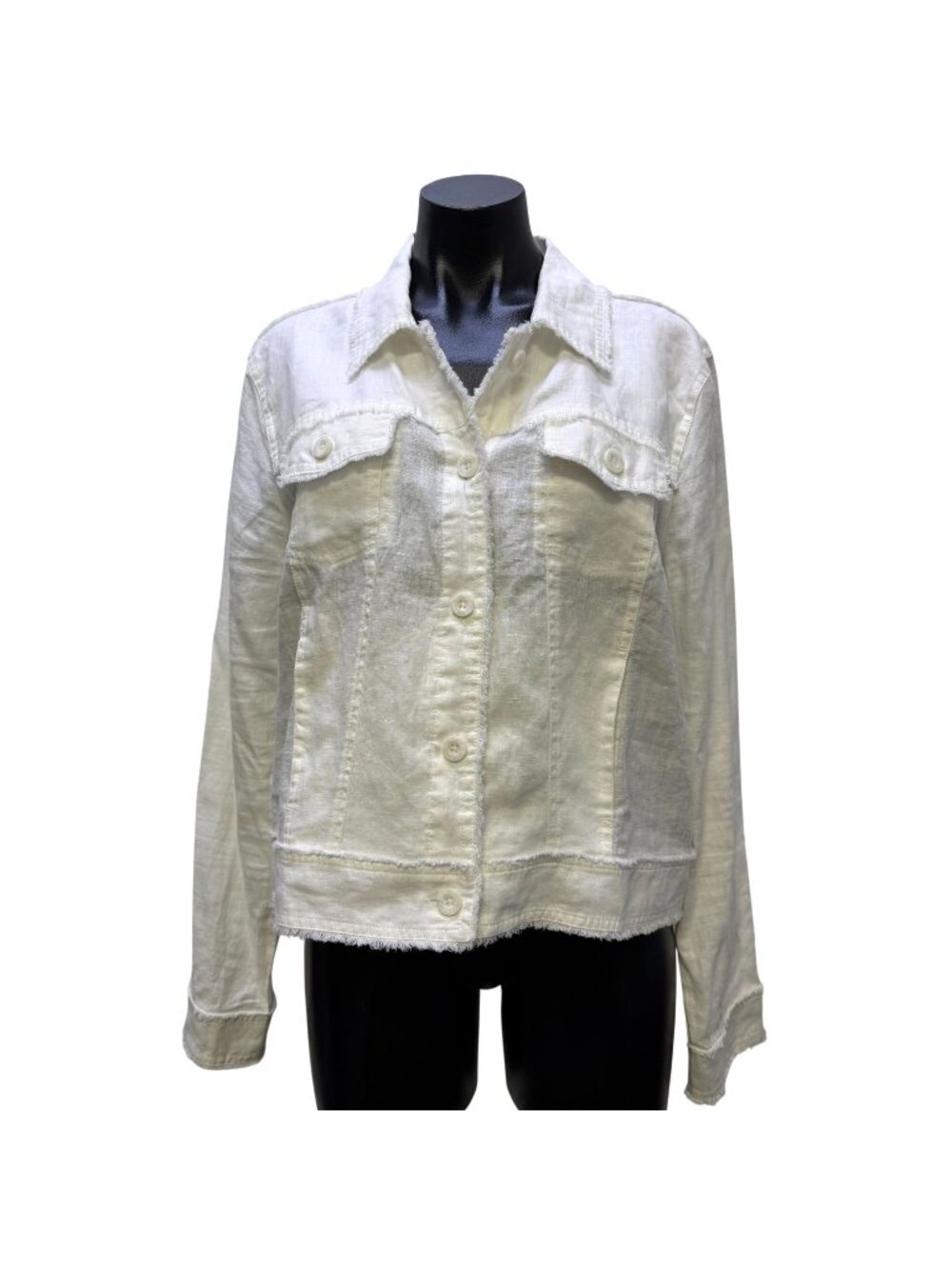 Tommy Bahama White Linen Jacket Button-Up L